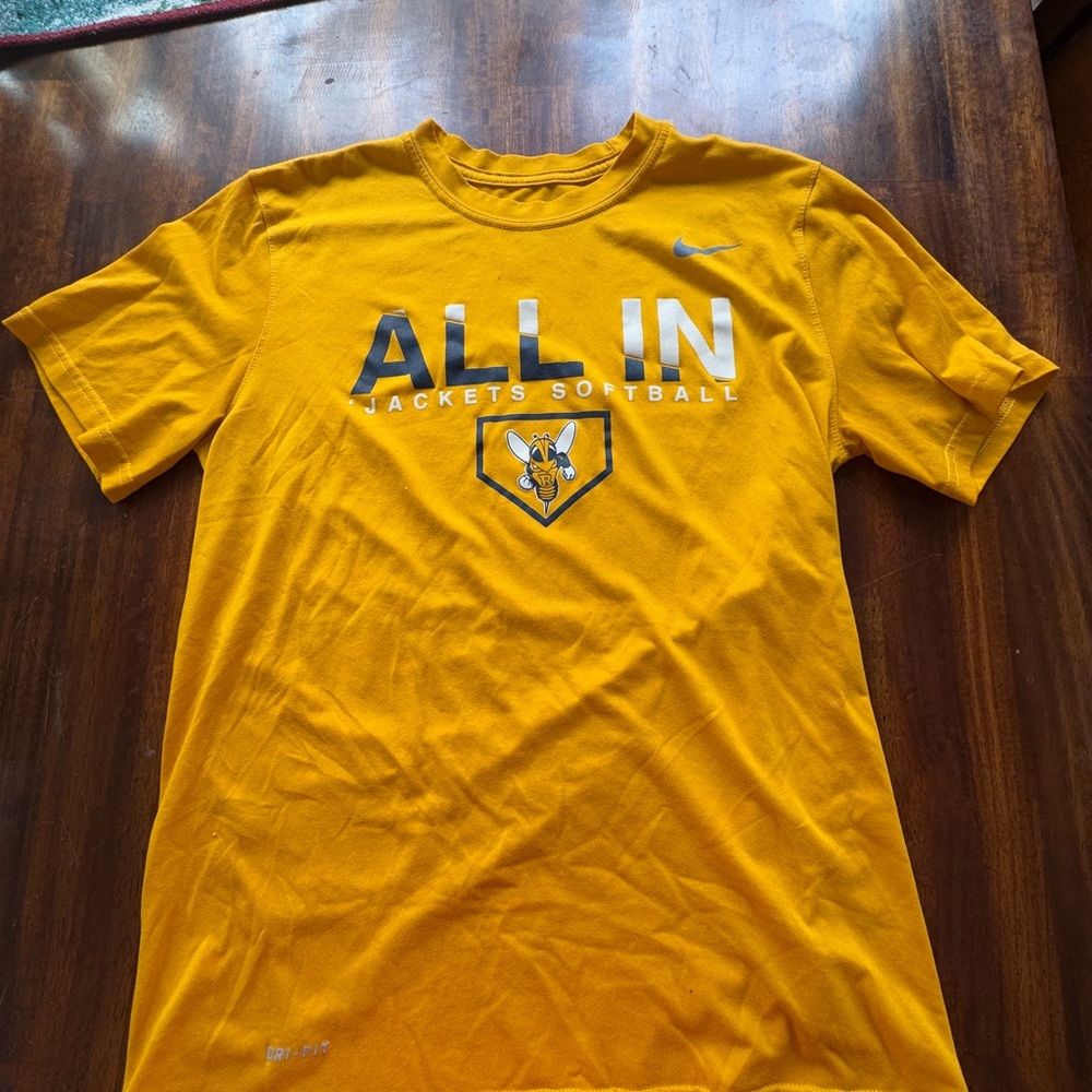 Nike UofR Yellow Short Sleeve Tee with Bold Graphic